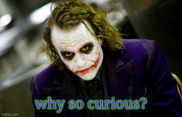 why so serious joker | why so curious? | image tagged in why so serious joker | made w/ Imgflip meme maker