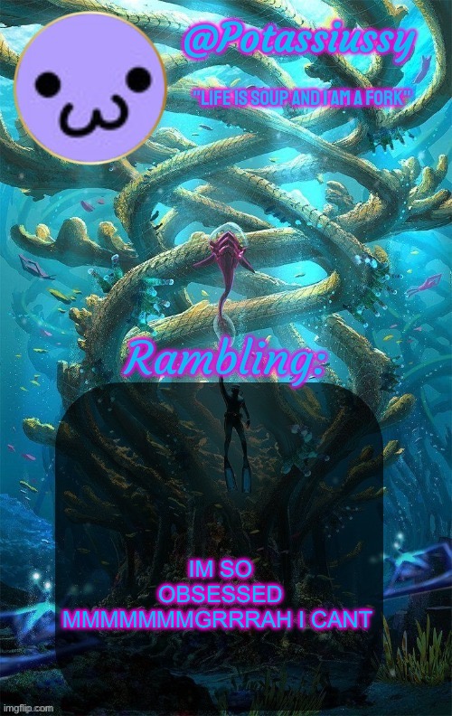 Another shitty announcement template | IM SO OBSESSED MMMMMMMGRRRAH I CANT | image tagged in another shitty announcement template | made w/ Imgflip meme maker