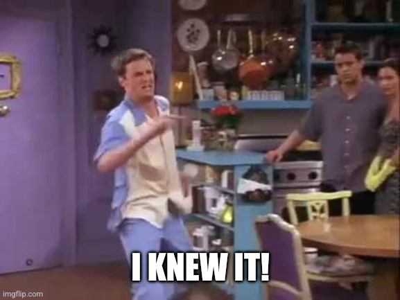 I knew it! | I KNEW IT! | image tagged in i knew it | made w/ Imgflip meme maker