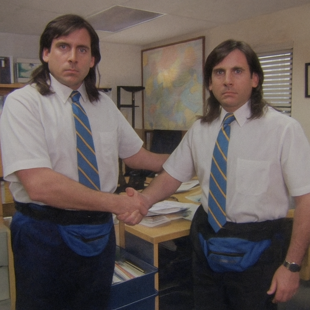 Office handshake two Steves Blank Meme Template