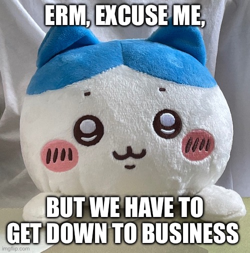 I love chiikawa | ERM, EXCUSE ME, BUT WE HAVE TO GET DOWN TO BUSINESS | made w/ Imgflip meme maker