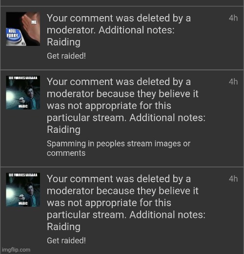 Same stream that raids other streams </3 | made w/ Imgflip meme maker