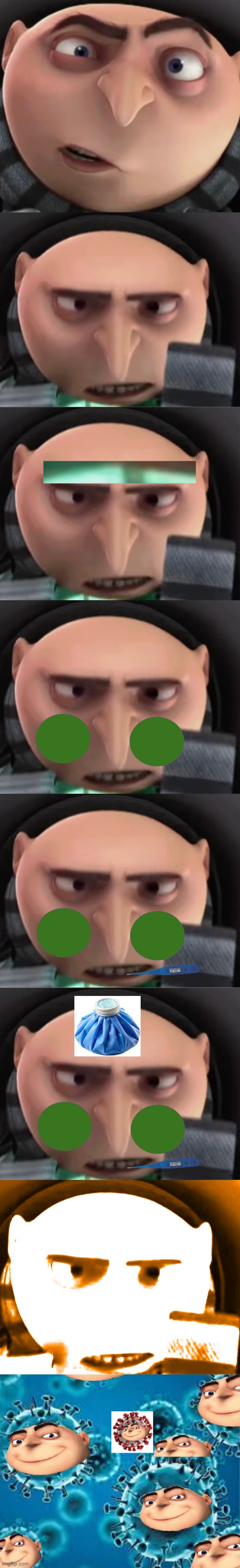 gru becoming sick | image tagged in mr incredible becoming canny | made w/ Imgflip meme maker