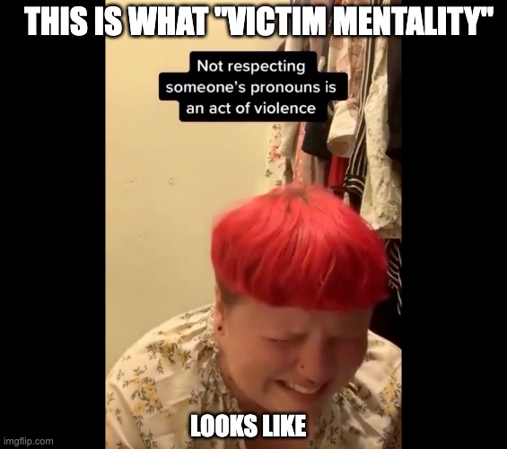 Victim | THIS IS WHAT "VICTIM MENTALITY"; LOOKS LIKE | made w/ Imgflip meme maker