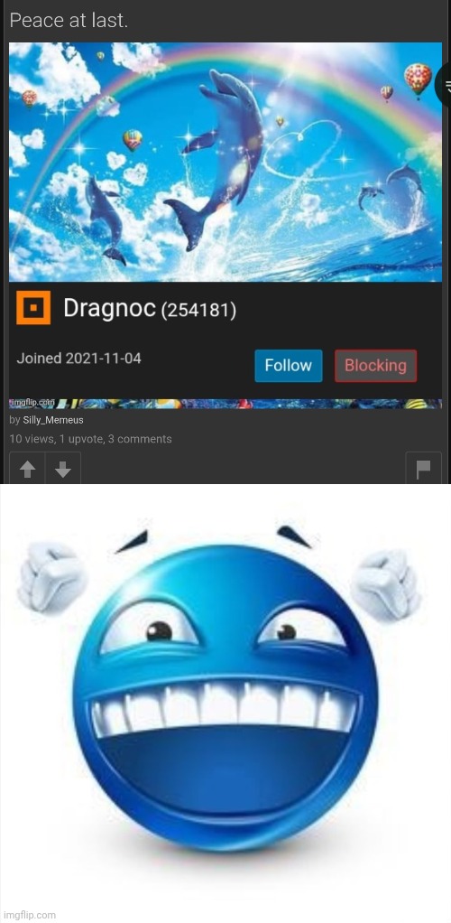 god, fucking, finally, praise Jesus | image tagged in laughing blue guy | made w/ Imgflip meme maker