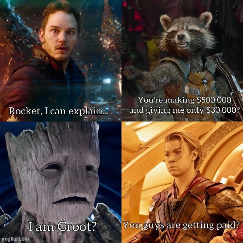 Getting Paid, GOT3 Style | image tagged in guardians of the galaxy | made w/ Imgflip meme maker