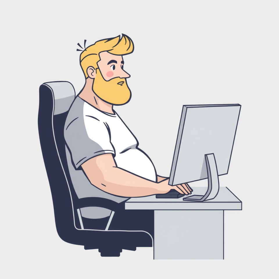 man sitting at desk Blank Meme Template