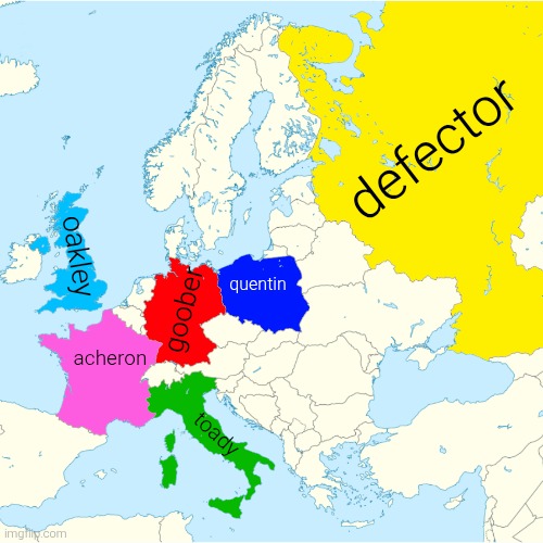 might be the last one for today, claim, attack, ally, train | defector; oakley; quentin; acheron; goober; toady | made w/ Imgflip meme maker