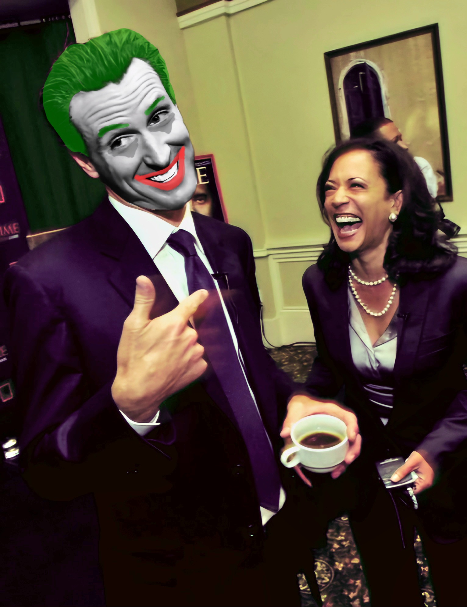 Gavin Newsom Joker Blank Meme Template