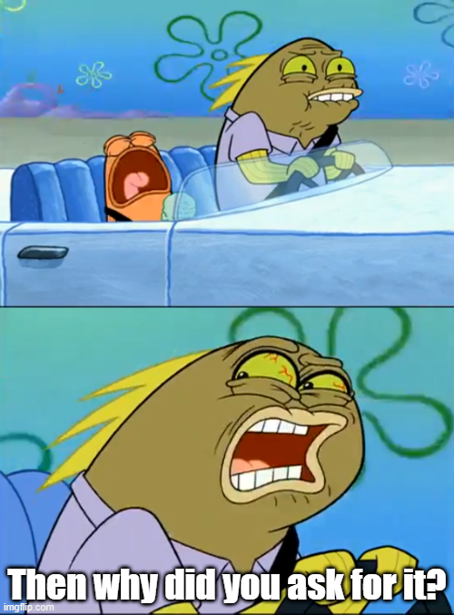 Then Why Did You Ask For It Blank Meme Template