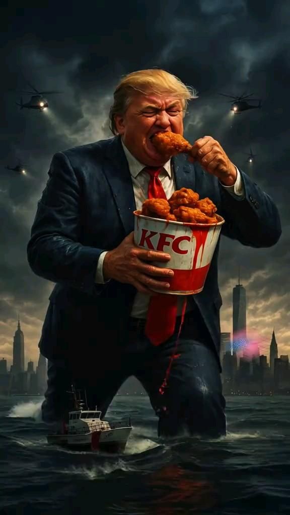Donald Trump the evil over America KFC Fat Blank Meme Template