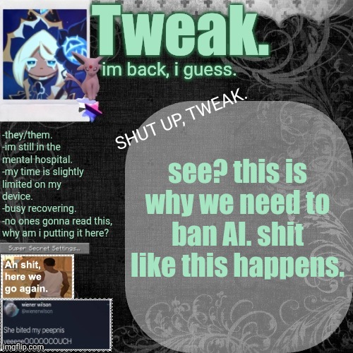 i want to vomit. | see? this is why we need to ban AI. shit like this happens. | image tagged in the 29th announcement template | made w/ Imgflip meme maker