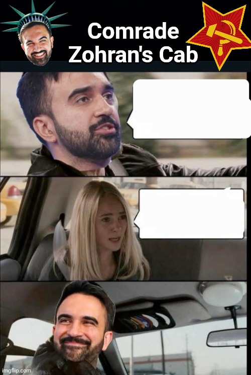 Comrade Zohran's Cab Blank Meme Template