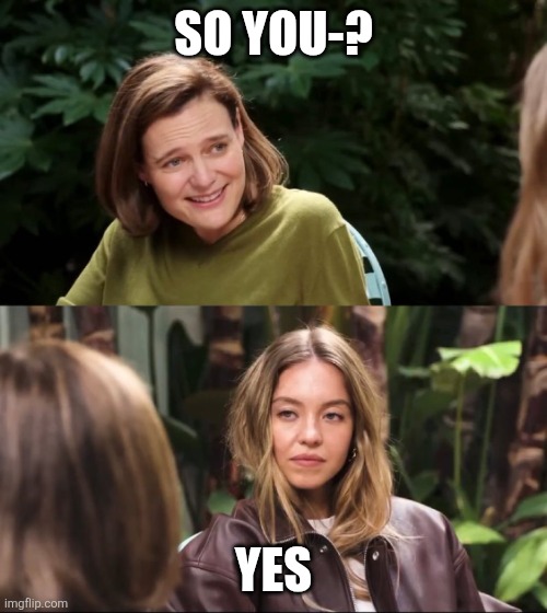 Sidney Sweeney is incredibly based and is my role model to become a perfect woman. | SO YOU-? YES | image tagged in sidney sweeney | made w/ Imgflip meme maker