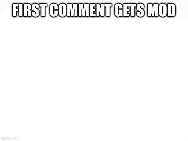 FIRST COMMENT GETS MOD | made w/ Imgflip meme maker