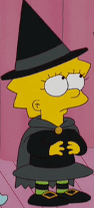 Lisa Simpson dressed as Wiccan Blank Meme Template