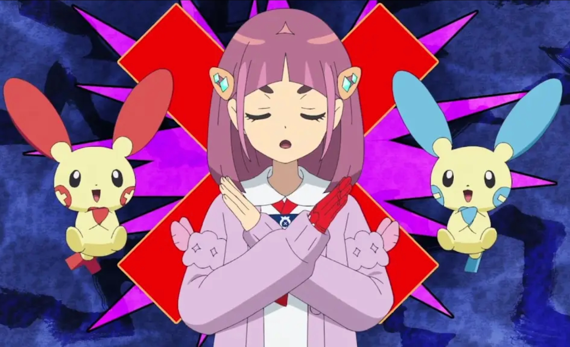 Lacey, Plusle and Minun X arms Blank Meme Template