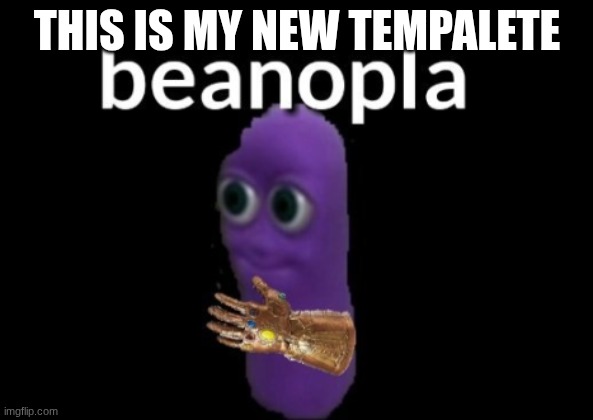 beanopla | THIS IS MY NEW TEMPALETE | image tagged in beanopla | made w/ Imgflip meme maker