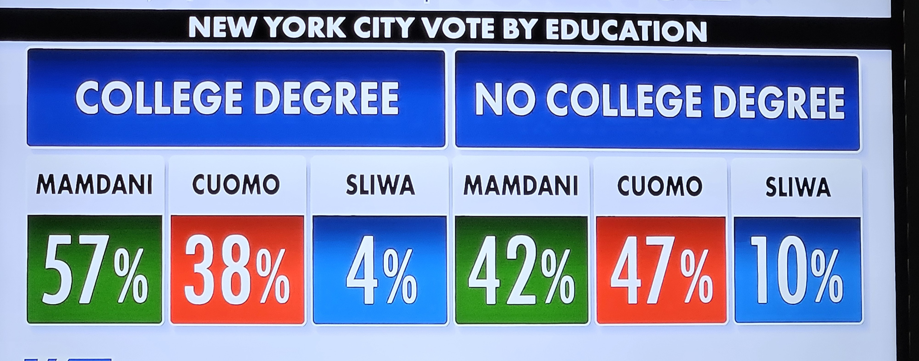 NYC voters by education survey 2025 Blank Meme Template