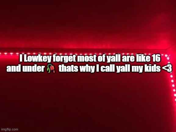 I Lowkey forget most of yall are like 16 and under🥀 thats why I call yall my kids <3 | made w/ Imgflip meme maker