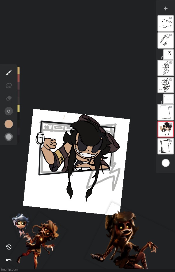 Current progress on my art. Cyn isn't bald anymore :( | made w/ Imgflip meme maker