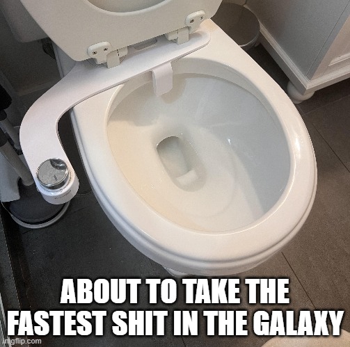 Porcelain Falcon | ABOUT TO TAKE THE FASTEST SHIT IN THE GALAXY | image tagged in star wars,millennium falcon | made w/ Imgflip meme maker