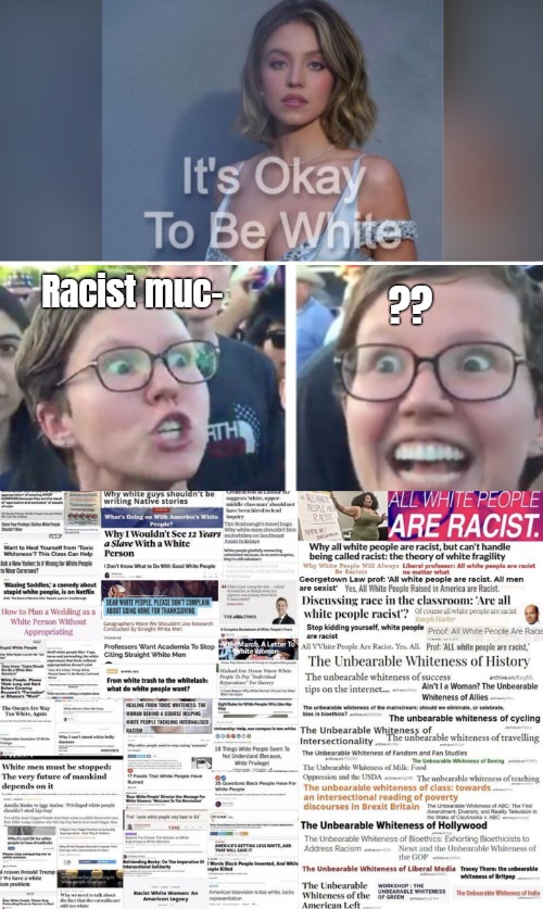 By accepting one thing, you don't accept the other? How very basic Progressive | Racist muc-; ?? | image tagged in white,triggered liberal,racism,hipocrisy | made w/ Imgflip meme maker