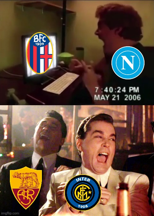 Bologna-Napoli 2-0. | image tagged in guy punches through computer screen meme,memes,good fellas hilarious,inter,roma,napoli | made w/ Imgflip meme maker