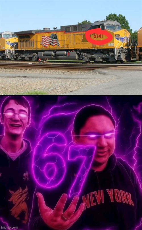 UP 6741 | image tagged in adrian explain our 6 7,67,41,train | made w/ Imgflip meme maker