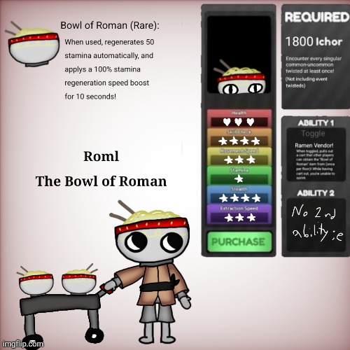 Roll the Bowl of Roman || Dandys World OC. | image tagged in memes,dandy's world,dandy,oc | made w/ Imgflip meme maker