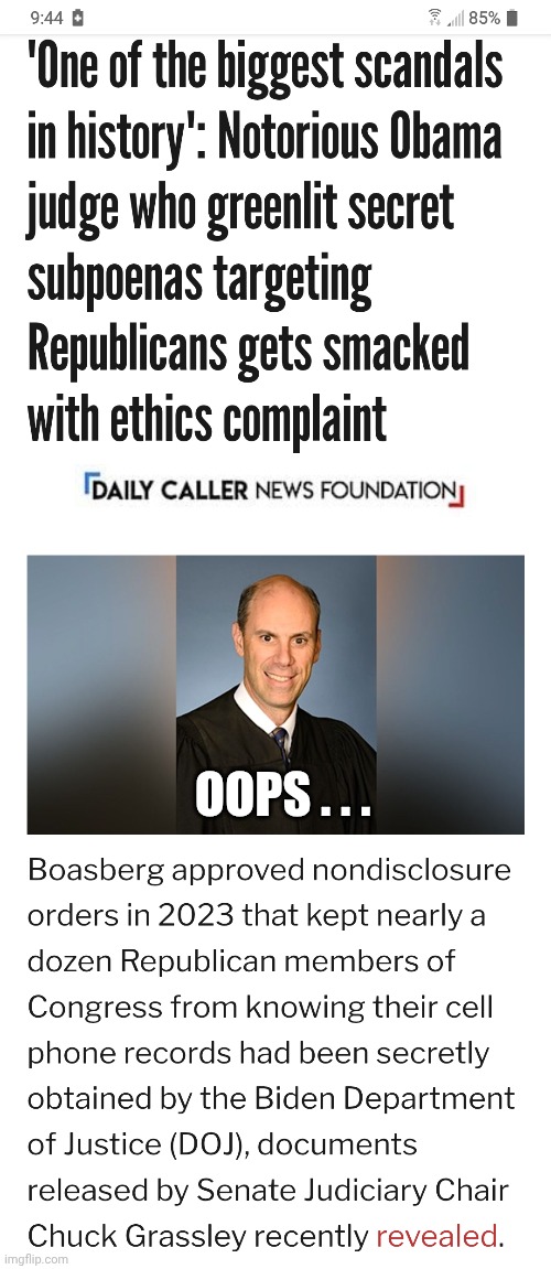 Shoe is on the other foot | OOPS . . . | image tagged in judge,obama,democrats,liberals,leftists,weaponized | made w/ Imgflip meme maker