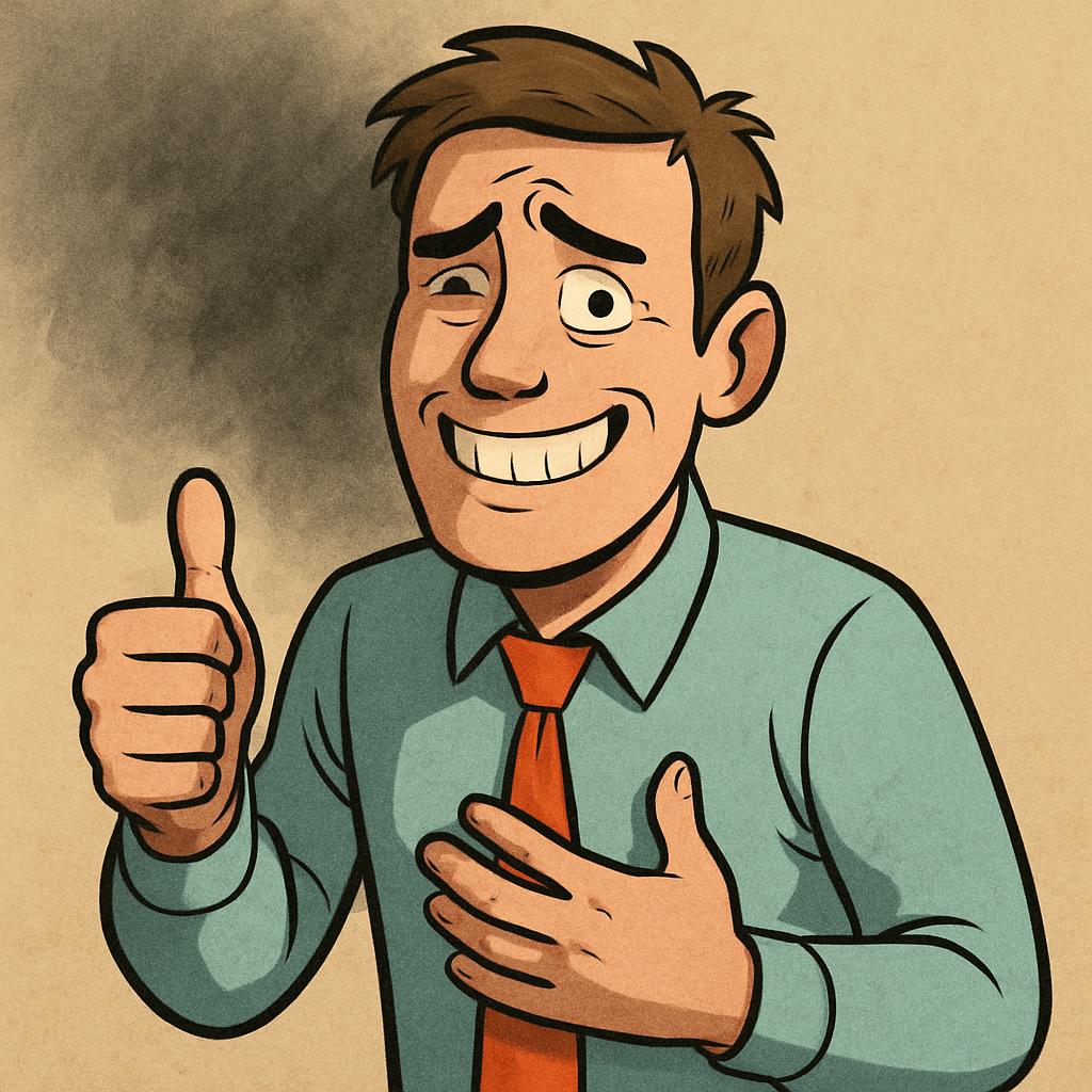 Mec qui souffre et qui fait semblant Blank Meme Template