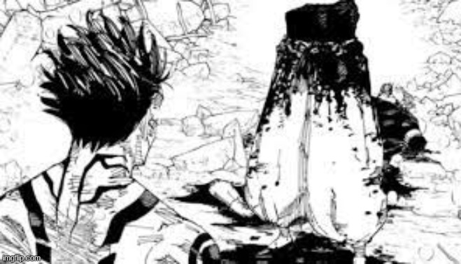 Gojo cut in half | image tagged in gojo cut in half | made w/ Imgflip meme maker