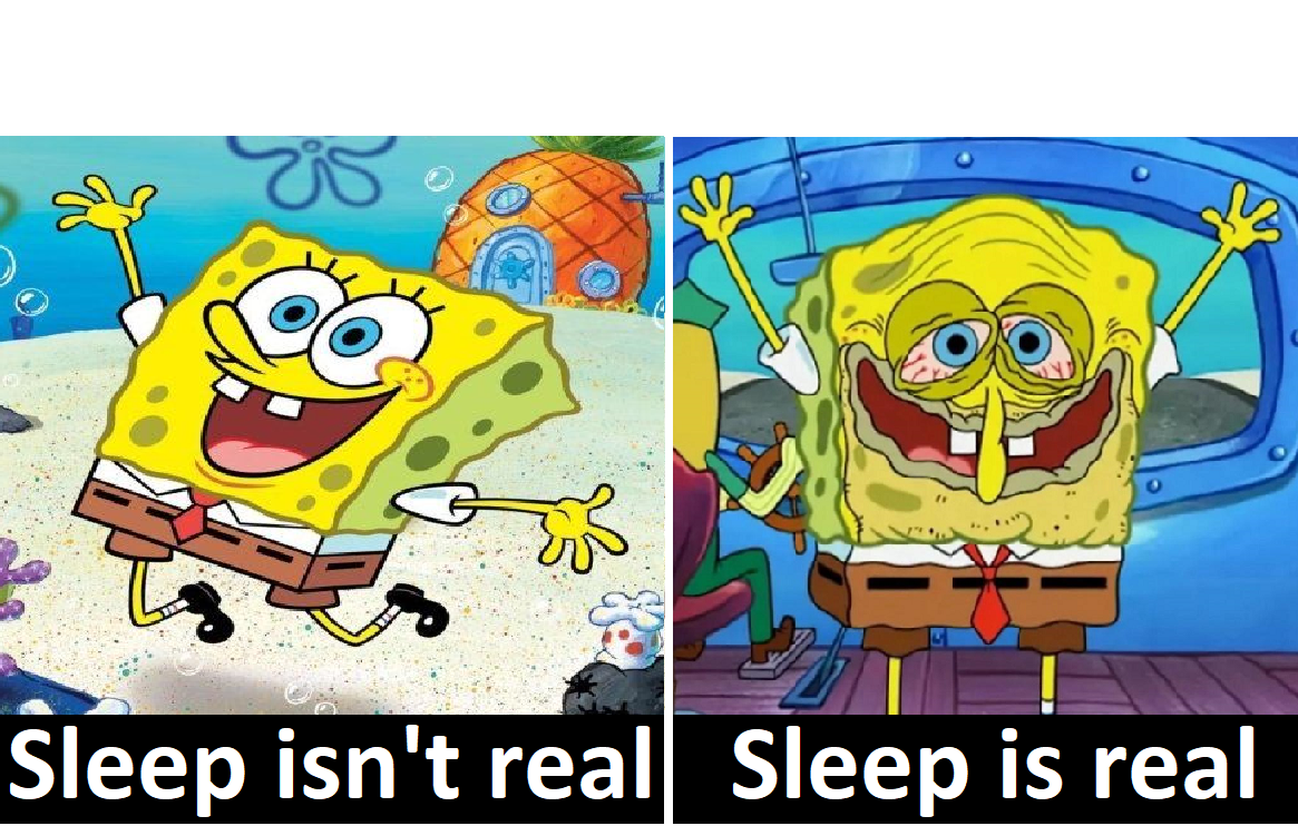 High Quality sleep isn't real vs sleep is real Blank Meme Template
