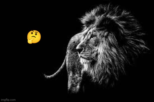 Blank lion template | 🤔 | image tagged in blank lion template | made w/ Imgflip meme maker