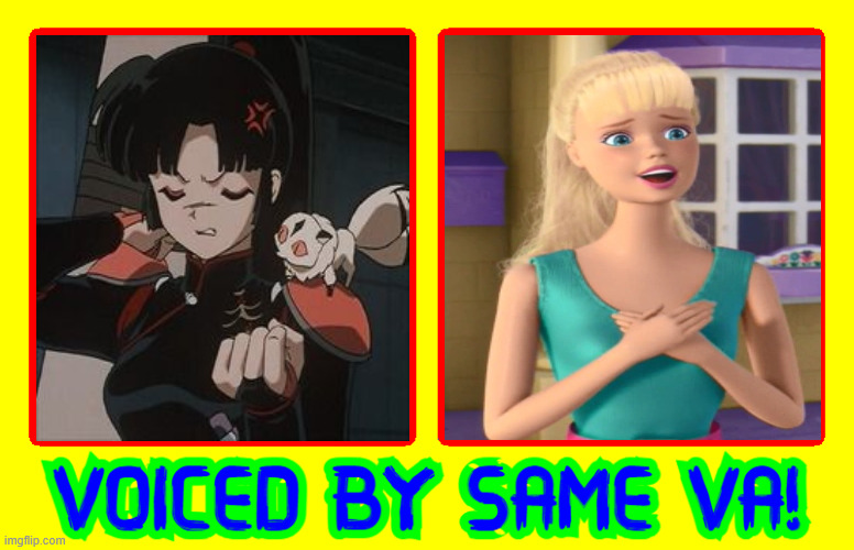 jodi benson | image tagged in voiced by same va,jodi benson,same voice actor,barbie,toy story,inuyasha | made w/ Imgflip meme maker