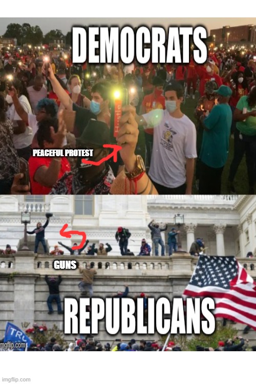PEACEFUL PROTEST; GUNS | made w/ Imgflip meme maker