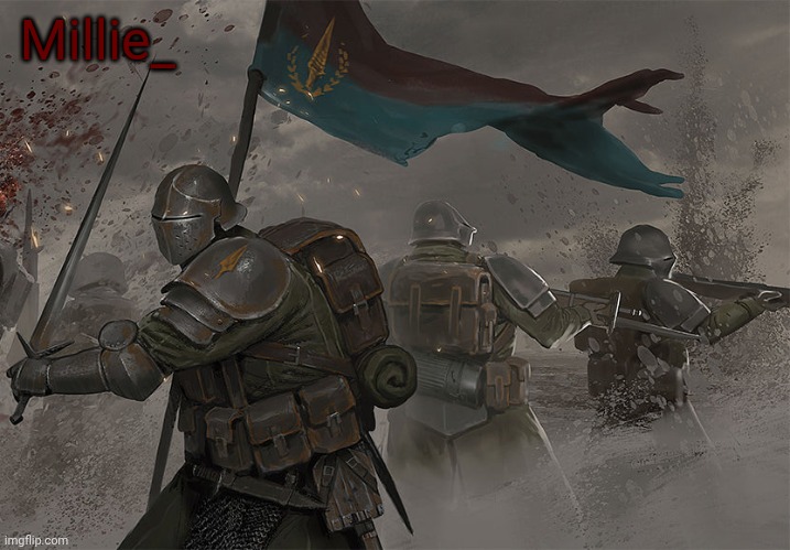 High Quality Millie's Trench Crusade announcement template Blank Meme Template