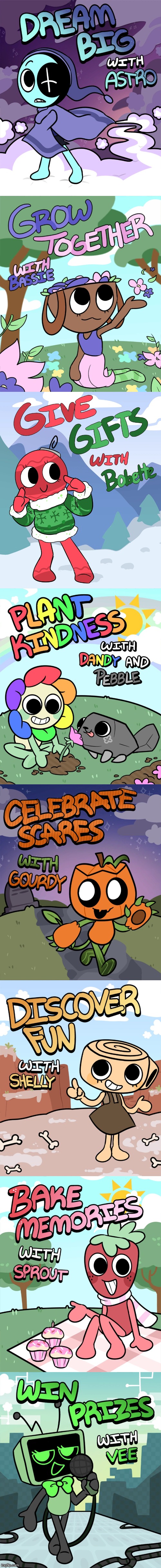 Dandy's World: Main Character Posters w/ Event Mains (Updated).mp3 | image tagged in dandy's world,poster | made w/ Imgflip meme maker