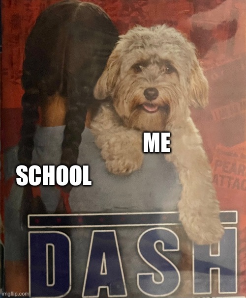 School carries me! | ME; SCHOOL | image tagged in school | made w/ Imgflip meme maker