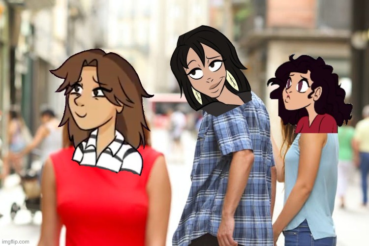 CD-Call Is Distracted With Ren | image tagged in distracted cd-call,lily orchard,cd-call,distracted girlfriend | made w/ Imgflip meme maker