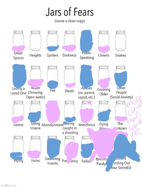 Jar of fears clear version | image tagged in jar of fears clear version | made w/ Imgflip meme maker