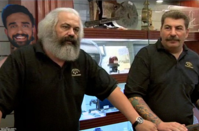 Karl Marx pawn stars with Zohran Blank Meme Template