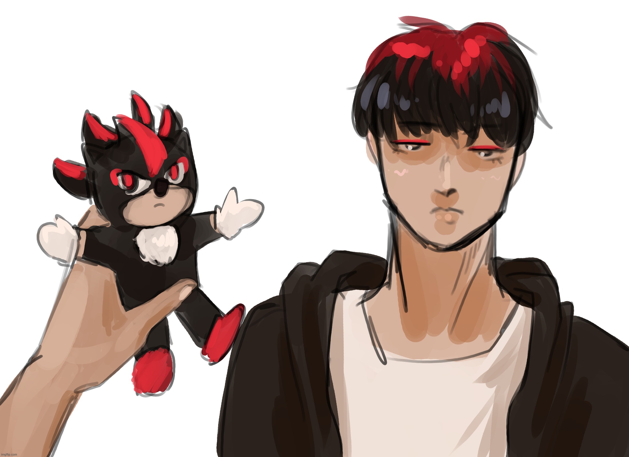 After I first designed this guy I realized he looks like shadow so | made w/ Imgflip meme maker