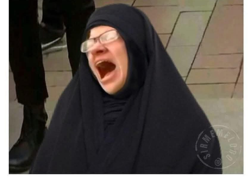 Crying Liberal in burka Blank Meme Template
