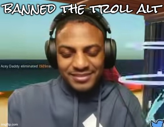 ishowspeed holding in laughter | banned the troll alt | image tagged in ishowspeed holding in laughter | made w/ Imgflip meme maker