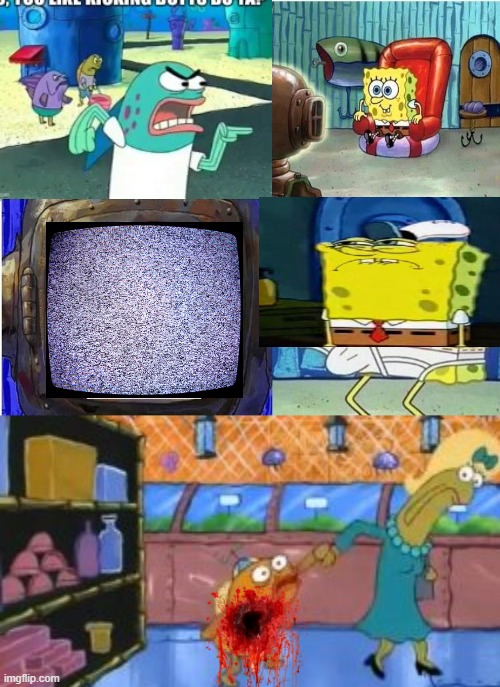 HgSAD | image tagged in spongebob watching the tv | made w/ Imgflip meme maker