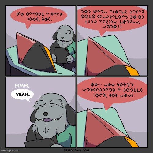 image tagged in stars,dog,crystal,therapy,language,oof | made w/ Imgflip meme maker