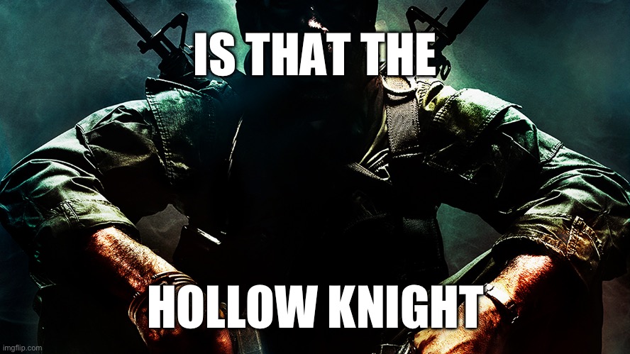 Black ops guy | IS THAT THE HOLLOW KNIGHT | image tagged in black ops guy | made w/ Imgflip meme maker