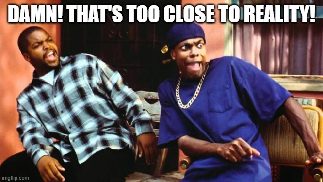 Ice Cube Damn | DAMN! THAT'S TOO CLOSE TO REALITY! | image tagged in ice cube damn | made w/ Imgflip meme maker